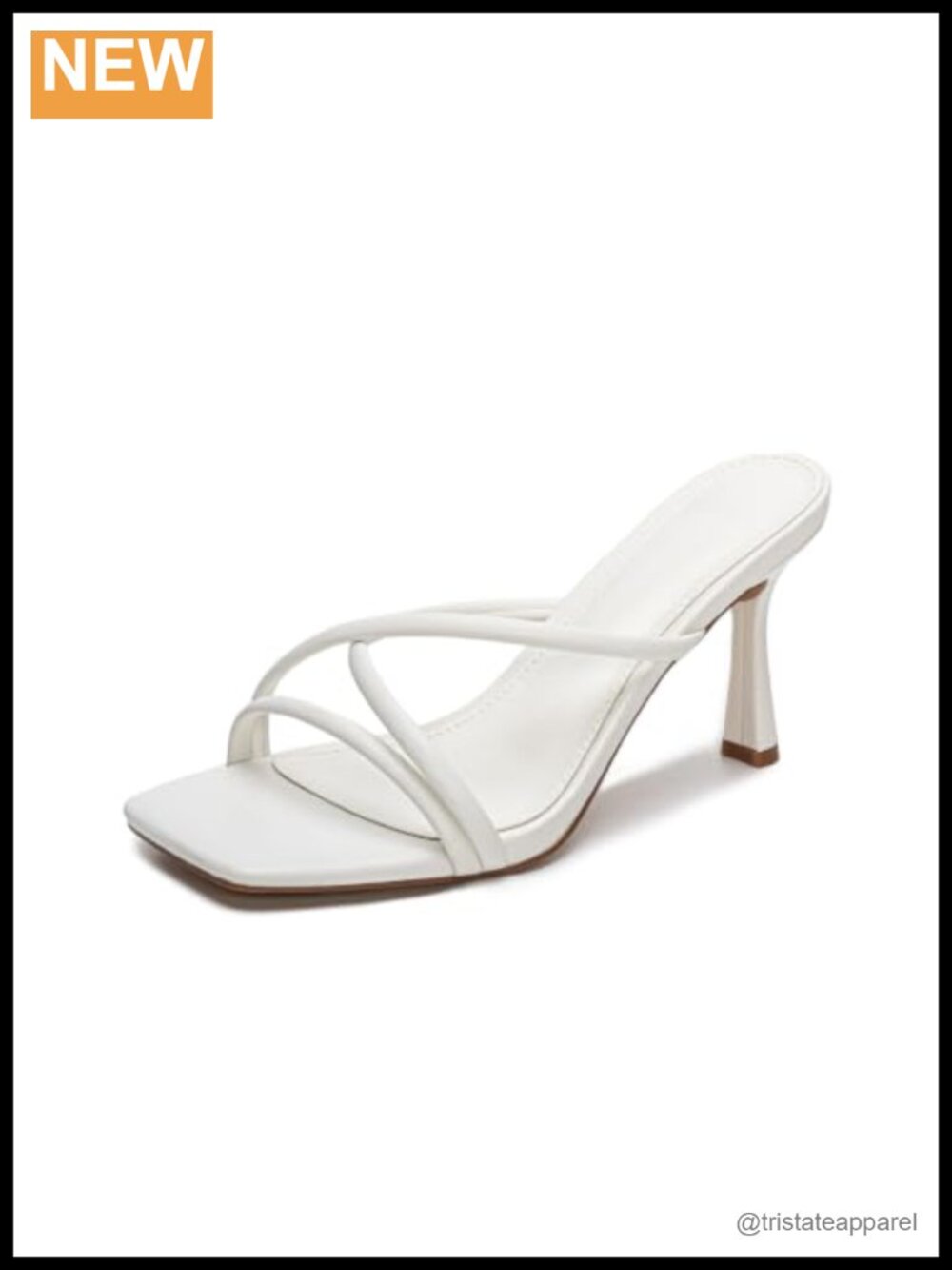 Women Square Toe Kitten Heel Slip On Sandals PU Comfort Mules Office Wedding